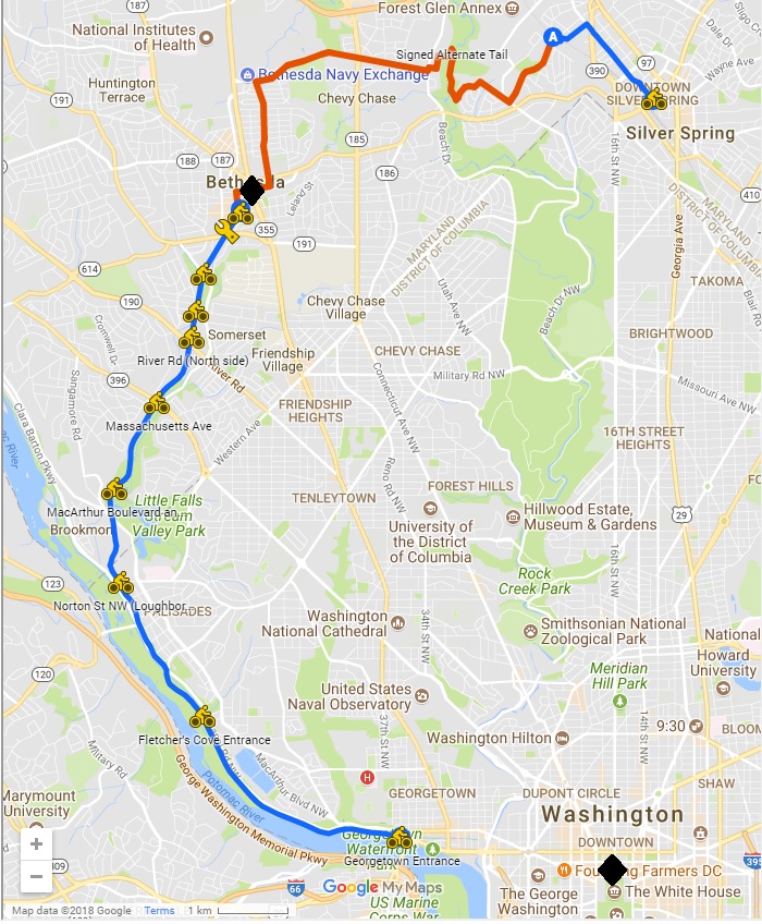 Capital Crescent trail map